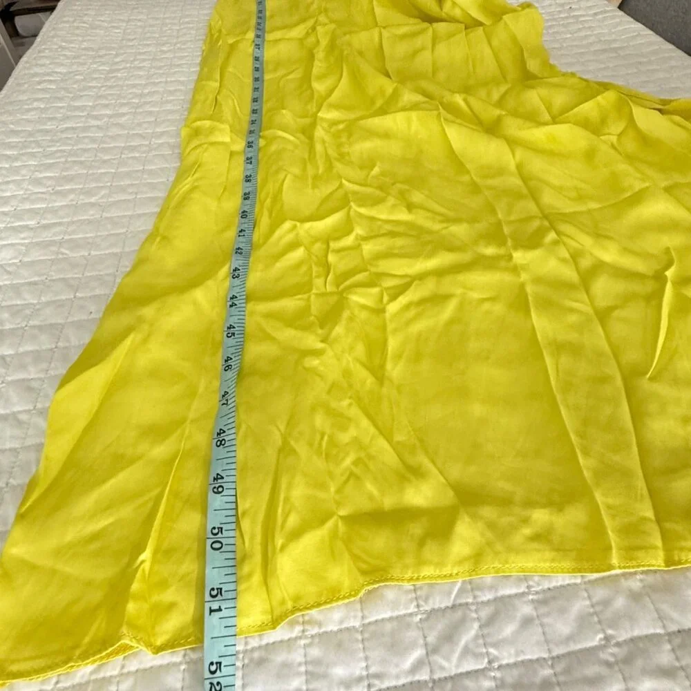 Topshop Lime Yellow Sleeveless Midi Dress With Lace Detail UK 12 / US 8 - Picture 13 of 13